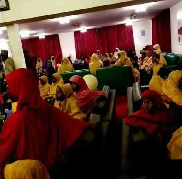 Photos: Released Dapchi School Girls Meet President Buhari In Abuja